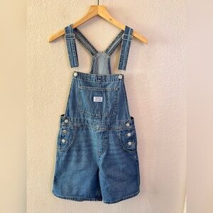 Levi's Blue Denim Shorts Overalls Women’s Size XS Classic 90’s